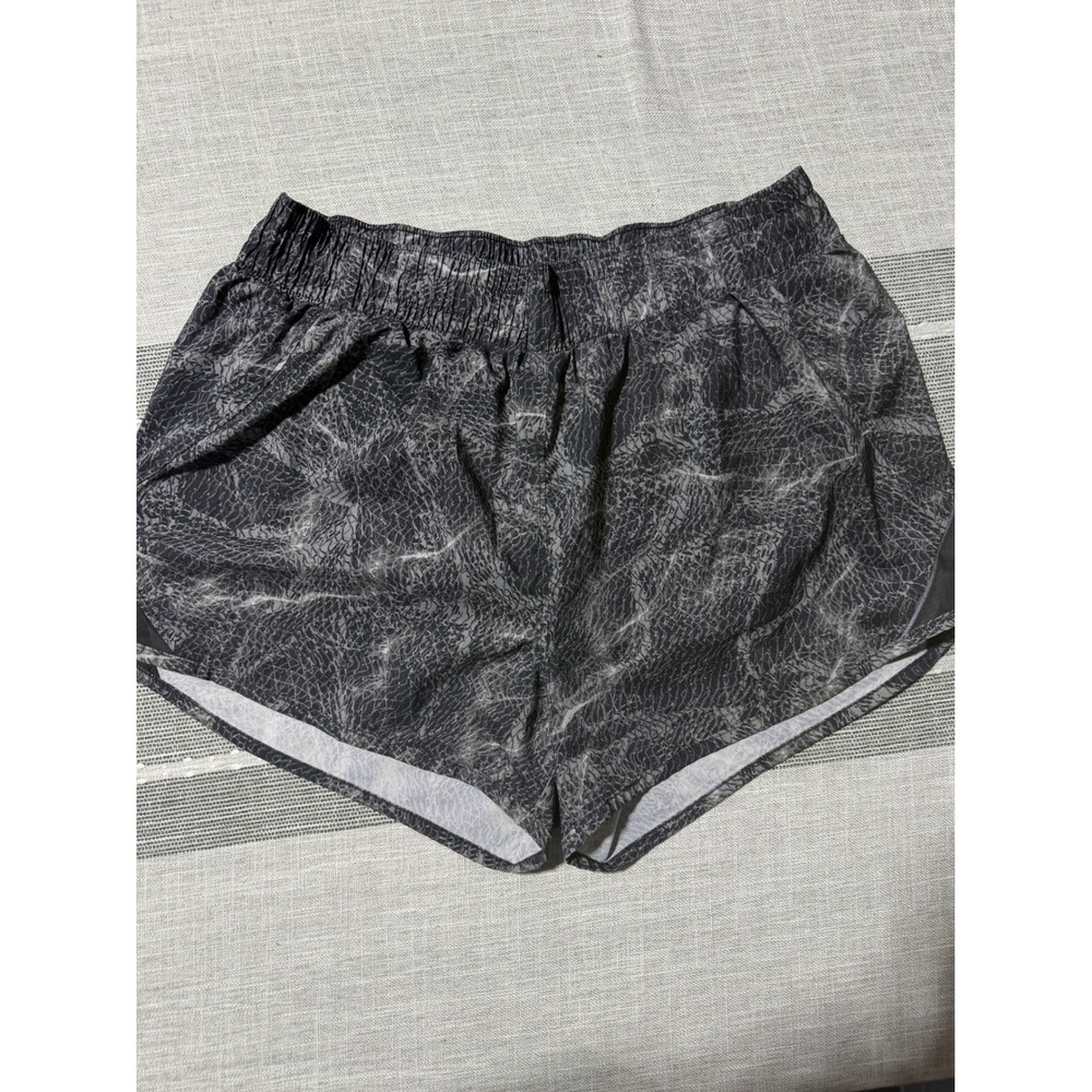All In Motion Womens Medium Grey Black Printed Running Athletic Shorts Liner